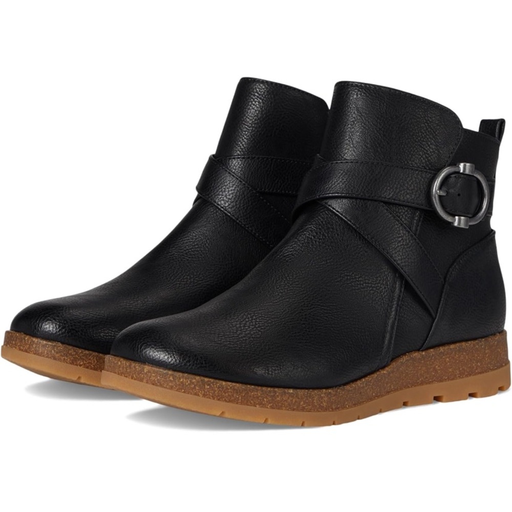 Aerosoft Laela Black Ankle Boots with Buckle Detail Size 7.5